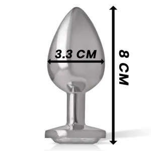 Aluminium-Metall-Analsplug mit Silbernem Kristall, Grösse M von Intense Anal Toys