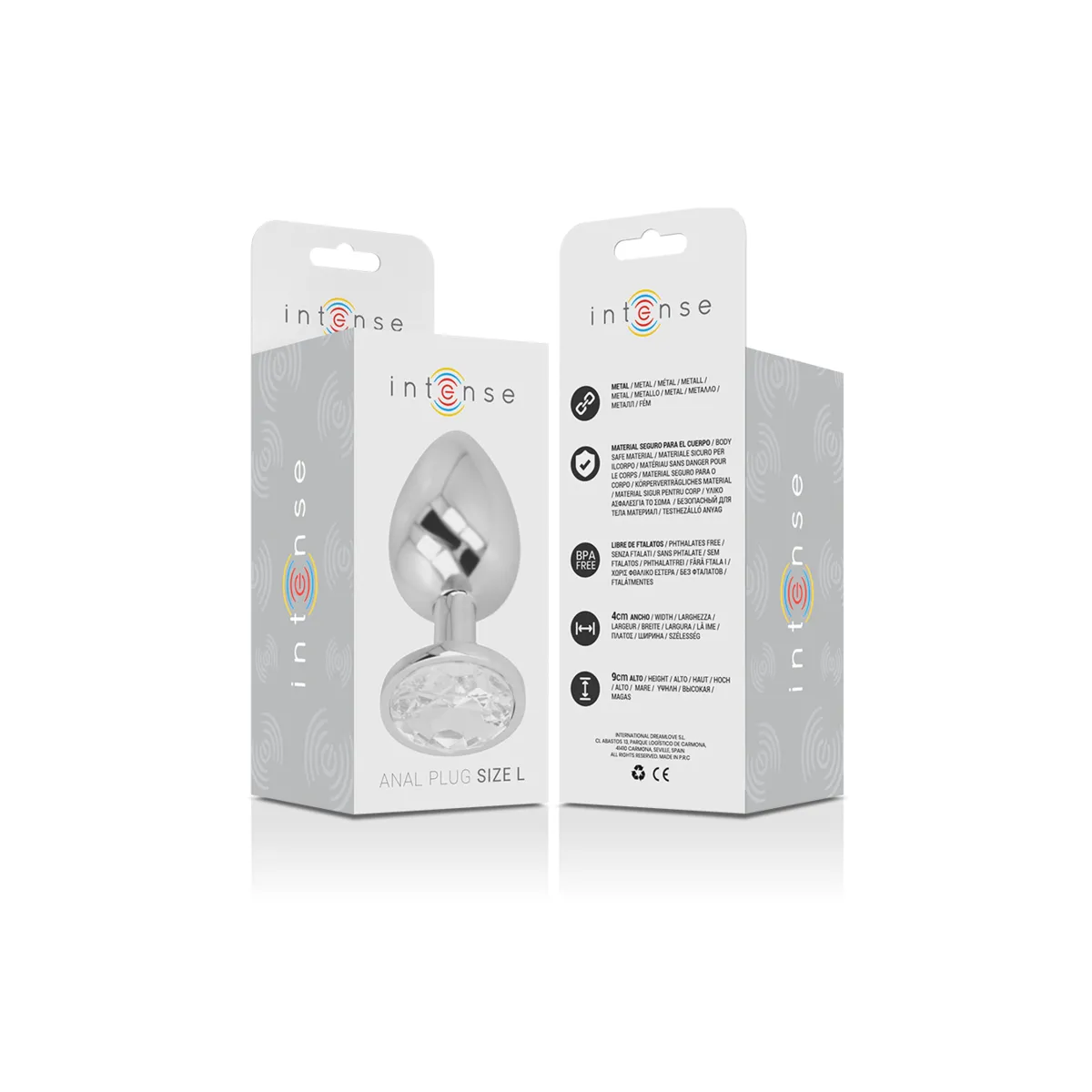 Analplug aus Aluminiu Mmetall mit Silbernem Kristall, Grösse L von Intense Anal Toys | Fesselliebe.de