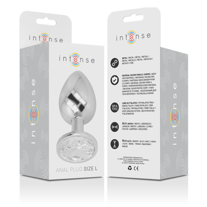 Analplug aus Aluminiu Mmetall mit Silbernem Kristall, Grösse L von Intense Anal Toys | Fesselliebe.de