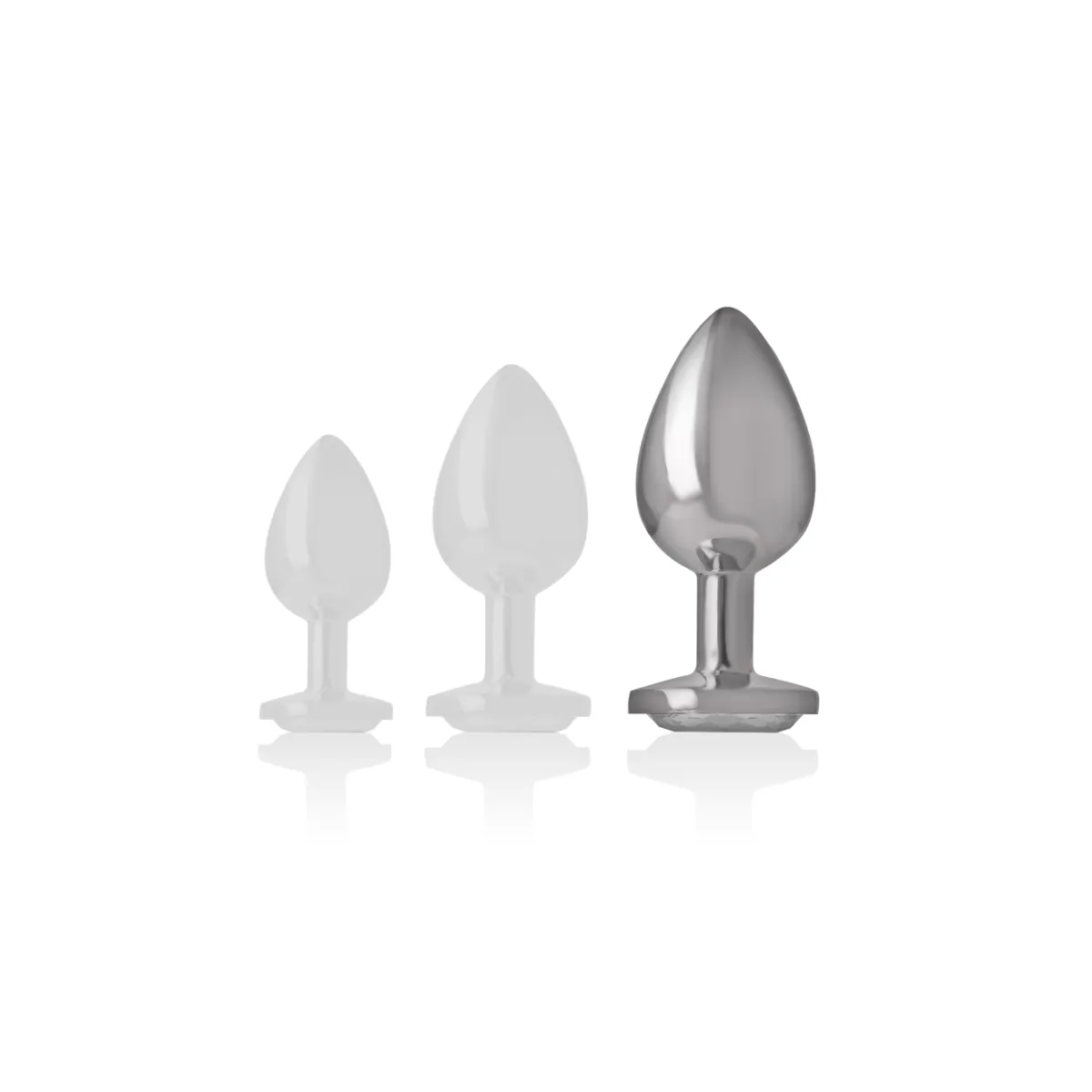Analplug aus Aluminiu Mmetall mit Silbernem Kristall, Grösse L von Intense Anal Toys | Fesselliebe.de