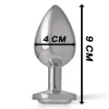 Analplug aus Aluminiu Mmetall mit Silbernem Kristall, Grösse L von Intense Anal Toys