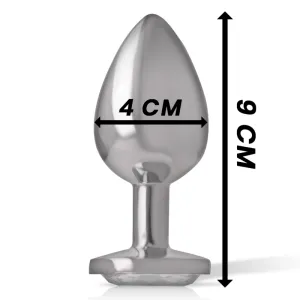 Analplug aus Aluminiu Mmetall mit Silbernem Kristall, Grösse L von Intense Anal Toys
