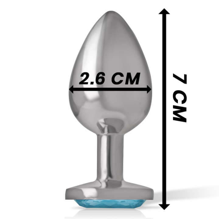 Analstecker aus Aluminiummetall mit Blauem Kristall, Grösse S von Intense Anal Toys | Fesselliebe.de