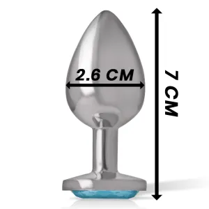 Analstecker aus Aluminiummetall mit Blauem Kristall, Grösse S von Intense Anal Toys