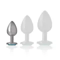 Analstecker aus Aluminiummetall mit Blauem Kristall, Grösse S von Intense Anal Toys