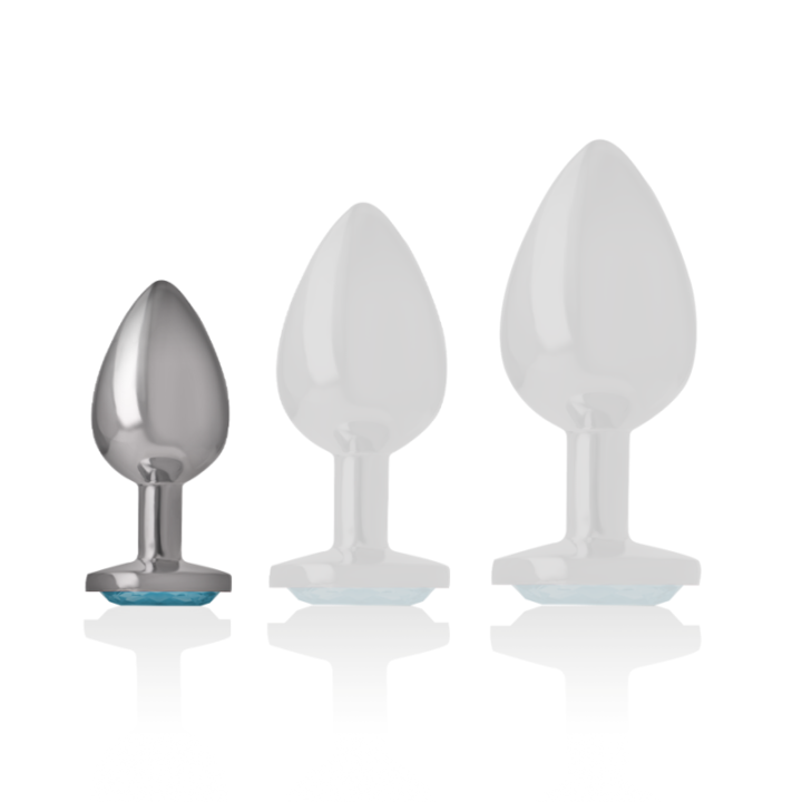 Analstecker aus Aluminiummetall mit Blauem Kristall, Grösse S von Intense Anal Toys | Fesselliebe.de