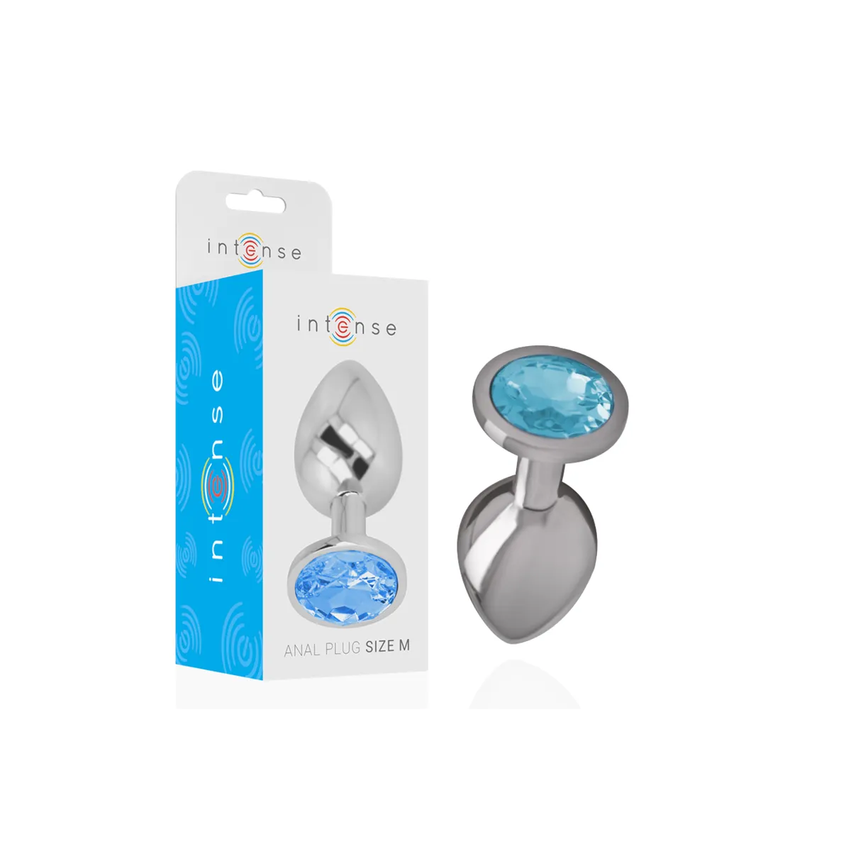 Analplug aus Aluminiummetall mit Blauem Glas, Grösse M von Intense Anal Toys | Fesselliebe.de