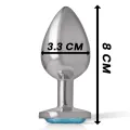Analplug aus Aluminiummetall mit Blauem Glas, Grösse M von Intense Anal Toys