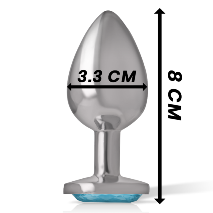 Analplug aus Aluminiummetall mit Blauem Glas, Grösse M von Intense Anal Toys | Fesselliebe.de