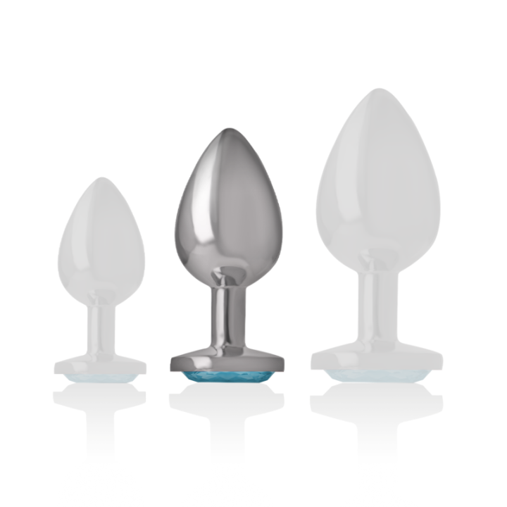 Analplug aus Aluminiummetall mit Blauem Glas, Grösse M von Intense Anal Toys | Fesselliebe.de
