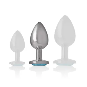 Analplug aus Aluminiummetall mit Blauem Glas, Grösse M von Intense Anal Toys