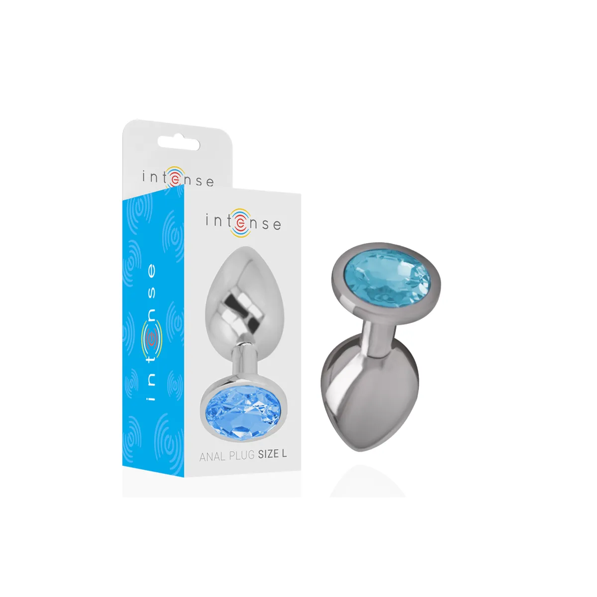 Analplug aus Aluminiummetall mit Blauem Kristall, Grösse L von Intense Anal Toys | Fesselliebe.de