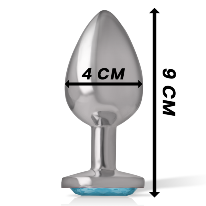 Analplug aus Aluminiummetall mit Blauem Kristall, Grösse L von Intense Anal Toys | Fesselliebe.de