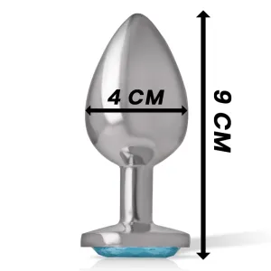 Analplug aus Aluminiummetall mit Blauem Kristall, Grösse L von Intense Anal Toys