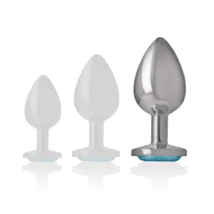 Analplug aus Aluminiummetall mit Blauem Kristall, Grösse L von Intense Anal Toys