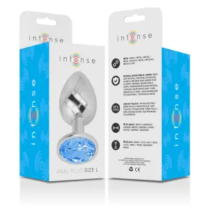 Analplug aus Aluminiummetall mit Blauem Kristall, Grösse L von Intense Anal Toys