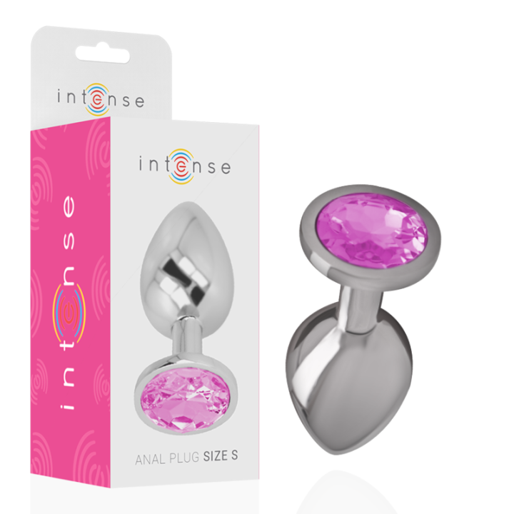 Aluminiummetall-Analsplug mit Rosafarbenem Kristall, Grösse S von Intense Anal Toys | Fesselliebe.de