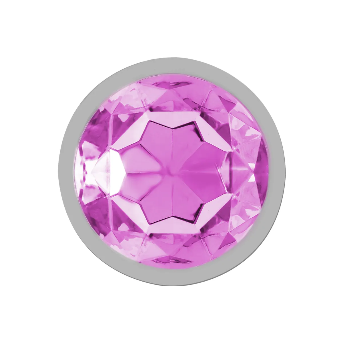 Aluminiummetall-Analsplug mit Rosafarbenem Kristall, Grösse S von Intense Anal Toys | Fesselliebe.de