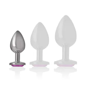Aluminiummetall-Analsplug mit Rosafarbenem Kristall, Grösse S von Intense Anal Toys