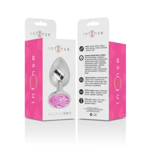 Aluminiummetall-Analsplug mit Rosafarbenem Kristall, Grösse S von Intense Anal Toys