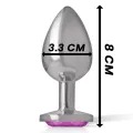 Analplug aus Aluminiummetall mit Rosa Kristall, Grösse M von Intense Anal Toys