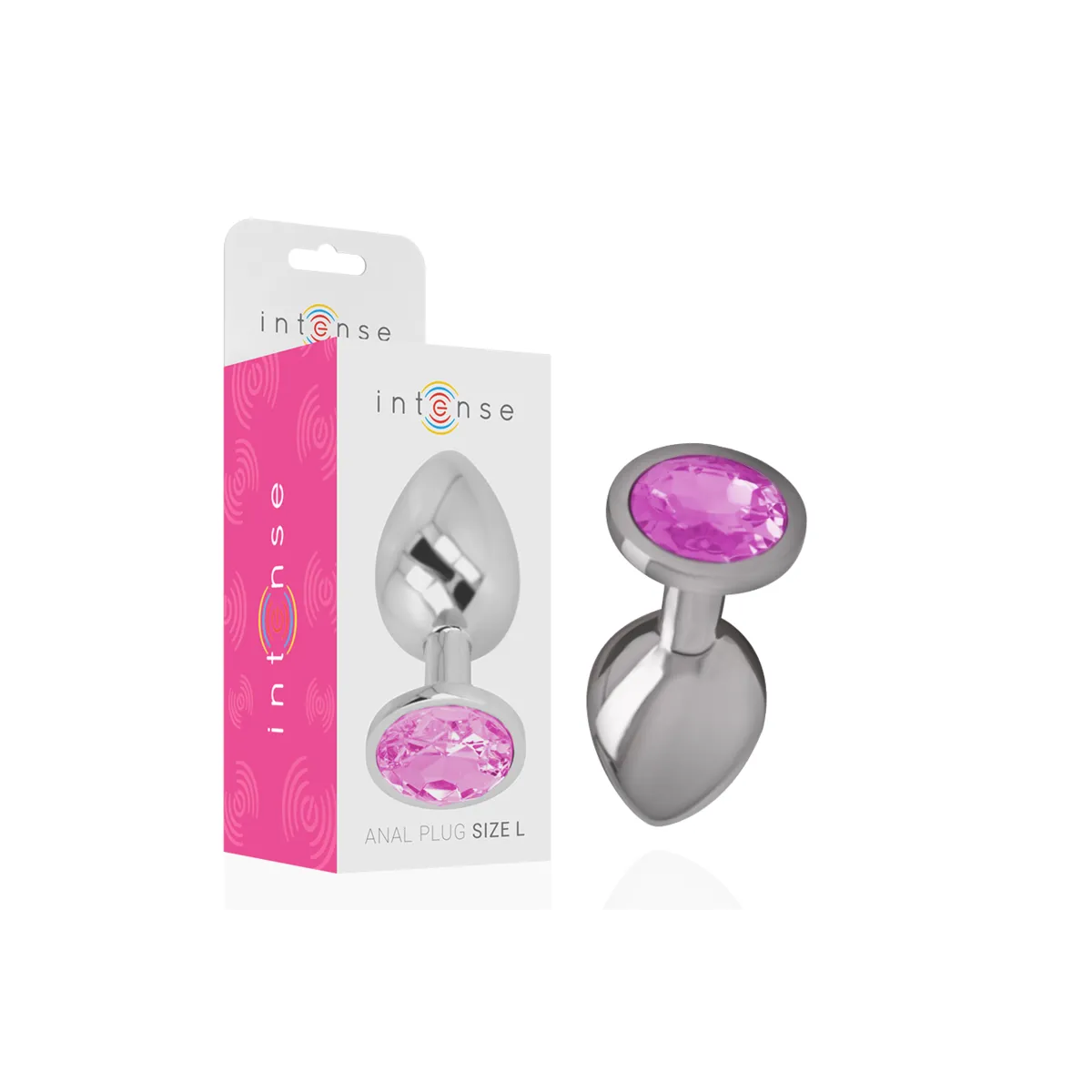 Analplug aus Aluminiummetall mit Rosa Kristall, Grösse L von Intense Anal Toys | Fesselliebe.de