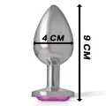 Analplug aus Aluminiummetall mit Rosa Kristall, Grösse L von Intense Anal Toys