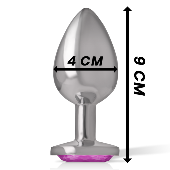 Analplug aus Aluminiummetall mit Rosa Kristall, Grösse L von Intense Anal Toys | Fesselliebe.de