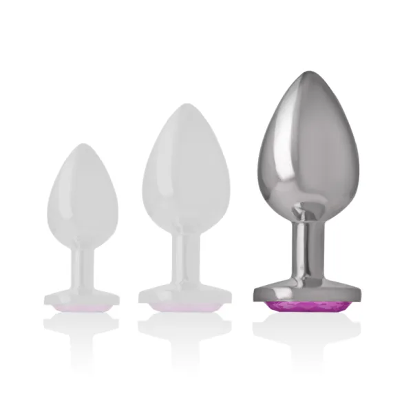 Analplug aus Aluminiummetall mit Rosa Kristall, Grösse L von Intense Anal Toys | Fesselliebe.de