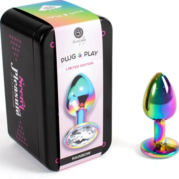 Butt Plug aus Metall Regenbogen, Kleine Grösse 7 cm von Secretplay Toys | Fesselliebe.de