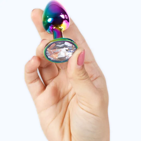 Butt Plug aus Metall Regenbogen, Kleine Grösse 7 cm von Secretplay Toys | Fesselliebe.de