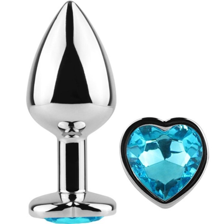 Butt Plug aus Metall, Blaues Herz, Kleine Grösse 7 cm von Secretplay Toys | Fesselliebe.de