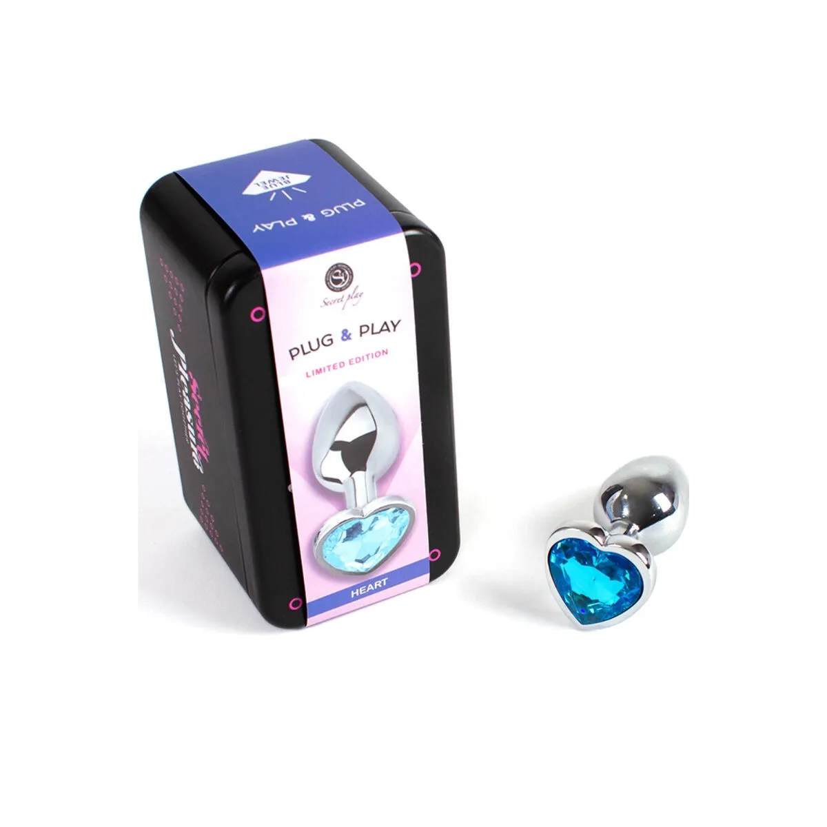 Butt Plug aus Metall, Blaues Herz, Kleine Grösse 7 cm von Secretplay Toys | Fesselliebe.de