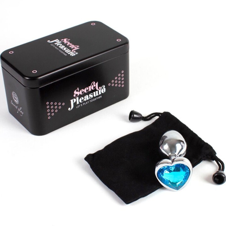 Butt Plug aus Metall, Blaues Herz, Kleine Grösse 7 cm von Secretplay Toys | Fesselliebe.de