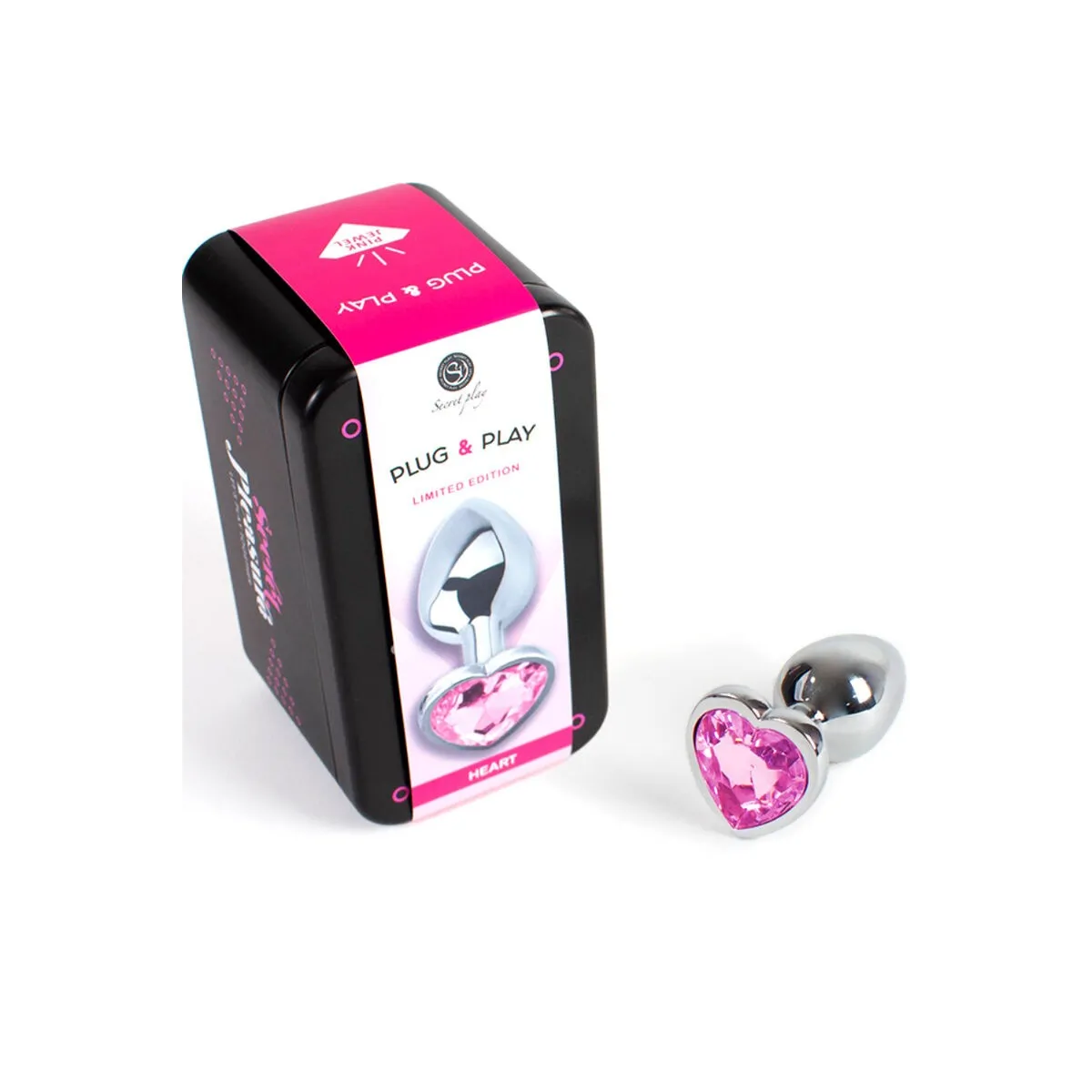Butt Plug aus Metall Fuchsia Herz Kleine Grösse 7 cm von Secretplay Toys | Fesselliebe.de