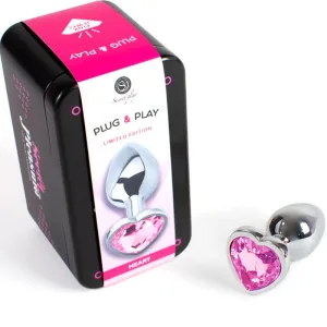 Butt Plug aus Metall Fuchsia Herz Kleine Grösse 7 cm von Secretplay Toys