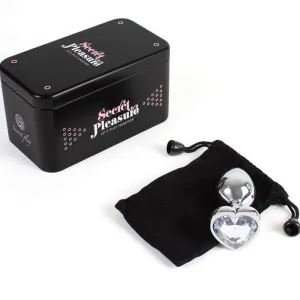 Butt Plug aus Metall, Klares Kristallherz, Kleine Grösse 7 cm von Secretplay Toys