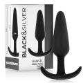 Hansel Silikon-Analsplug mit Kleinem Griff von Black&Silver