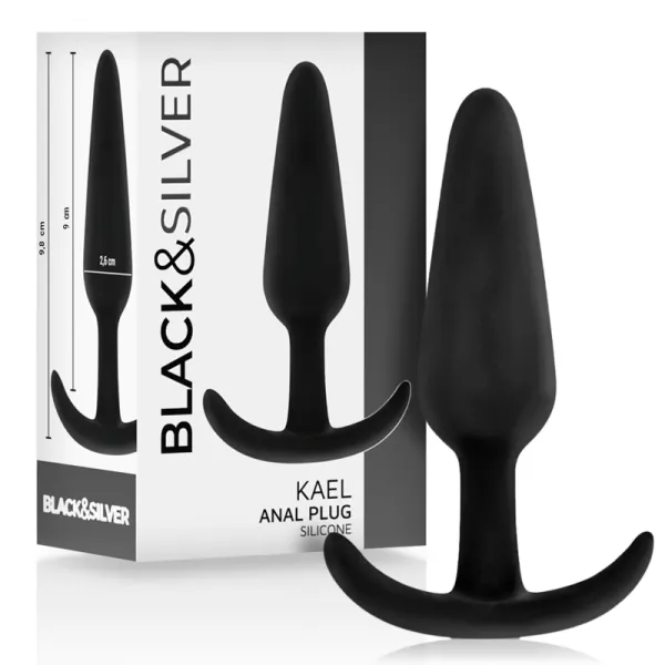 Kael Silikon Analplug mit Mittlerem Griff von Black&Silver | Fesselliebe.de
