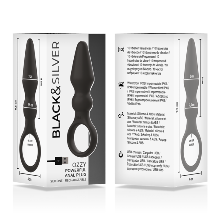 Ozzy Leistungsstarker Silikon-Analsplug von Black&Silver | Fesselliebe.de