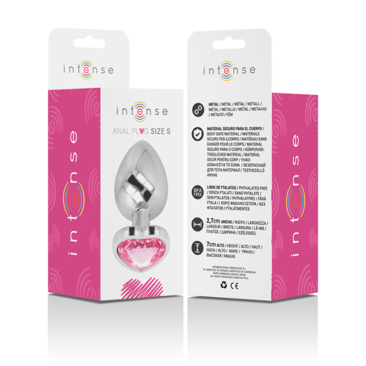 Aluminium-Metall-Anal-Stecker Rosa Herz Grösse S von Intense Anal Toys | Fesselliebe.de