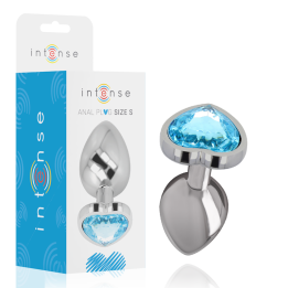 Aluminium-Metall-Anal-Stecker, Blaues Herz, Grösse S von Intense Anal Toys | Fesselliebe.de