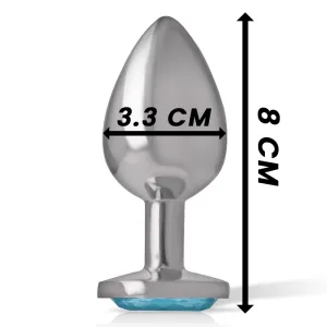 Aluminium-Metall-Anal-Stecker, Blaues Herz, Grösse M von Intense Anal Toys