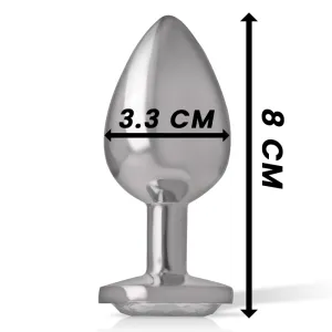 Aluminium-Metall-Anal-Stecker, Weisses Herz, Grösse M von Intense Anal Toys