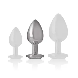 Aluminium-Metall-Anal-Stecker, Weisses Herz, Grösse M von Intense Anal Toys