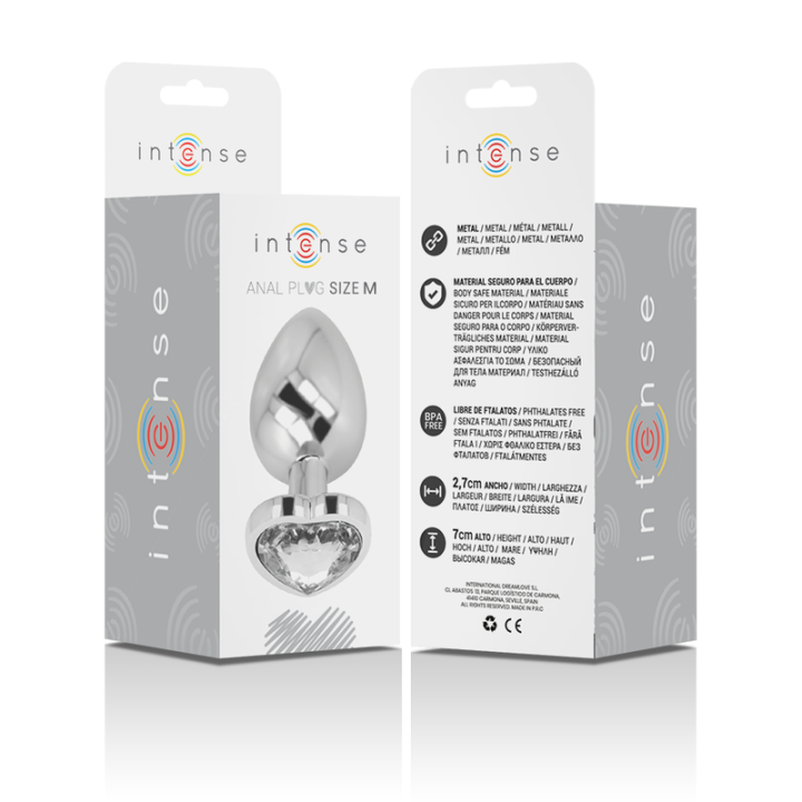 Aluminium-Metall-Anal-Stecker, Weisses Herz, Grösse M von Intense Anal Toys | Fesselliebe.de