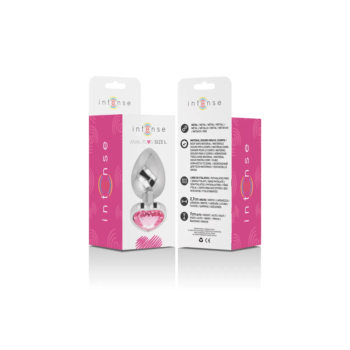 Aluminium-Metall-Anal-Stecker Rosa Herz Grösse L von Intense Anal Toys | Fesselliebe.de