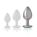 Aluminium-Metall-Anal-Stecker Blaues Herz, Grösse L von Intense Anal Toys
