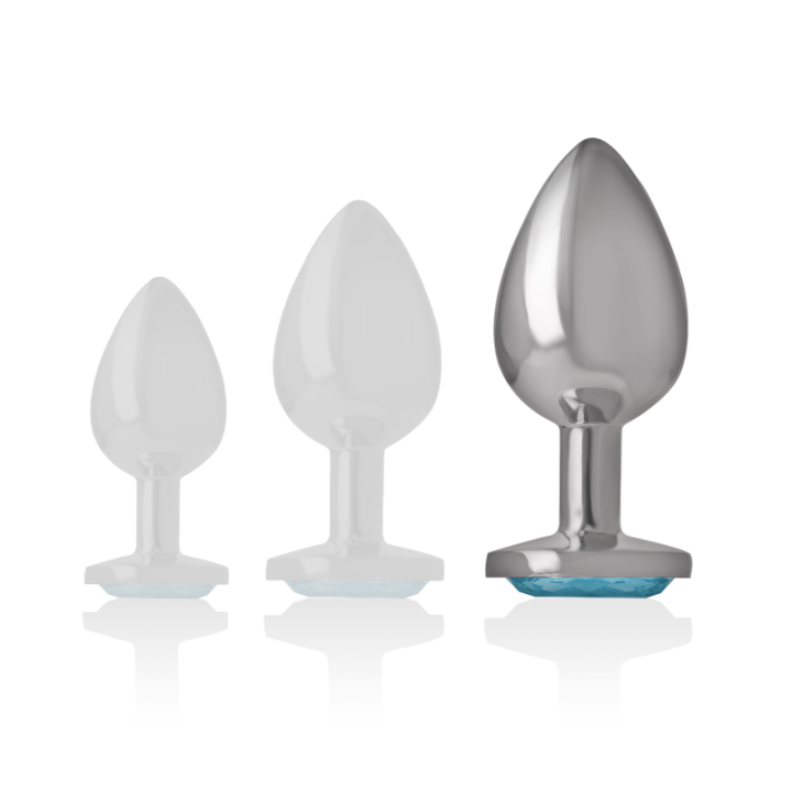 Aluminium-Metall-Anal-Stecker Blaues Herz, Grösse L von Intense Anal Toys | Fesselliebe.de