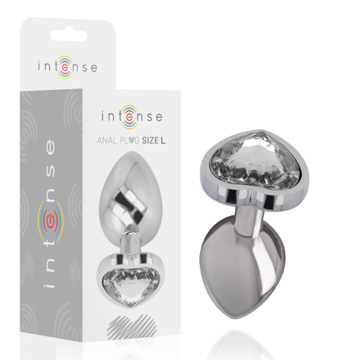 Analplug Metall Aluminium Weiss Herz Grösse L von Intense Anal Toys | Fesselliebe.de